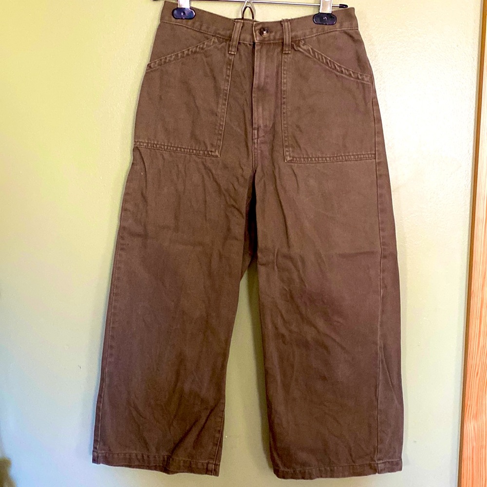 Green denim pants